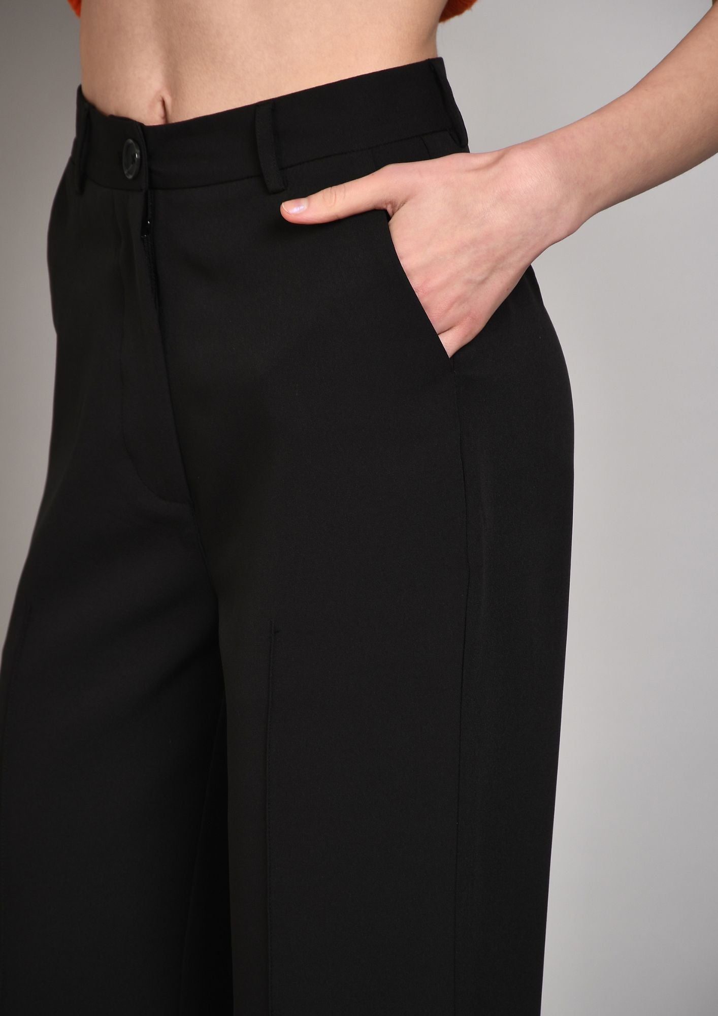 High Waist Straight Trousers