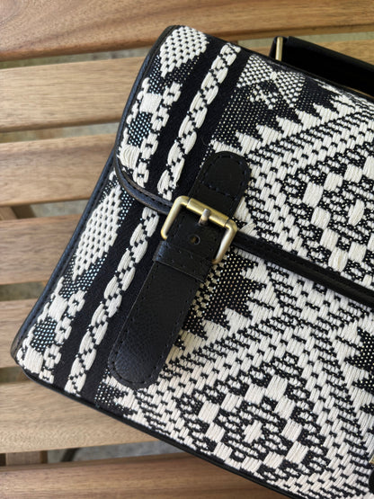 Monochrome Mesa Handcrafted Saddle Bag
