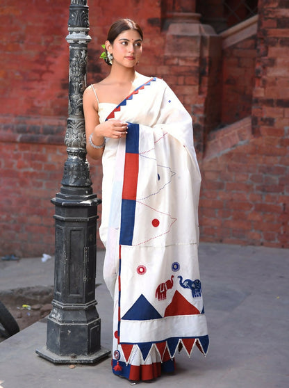 अप्सरा White Saree