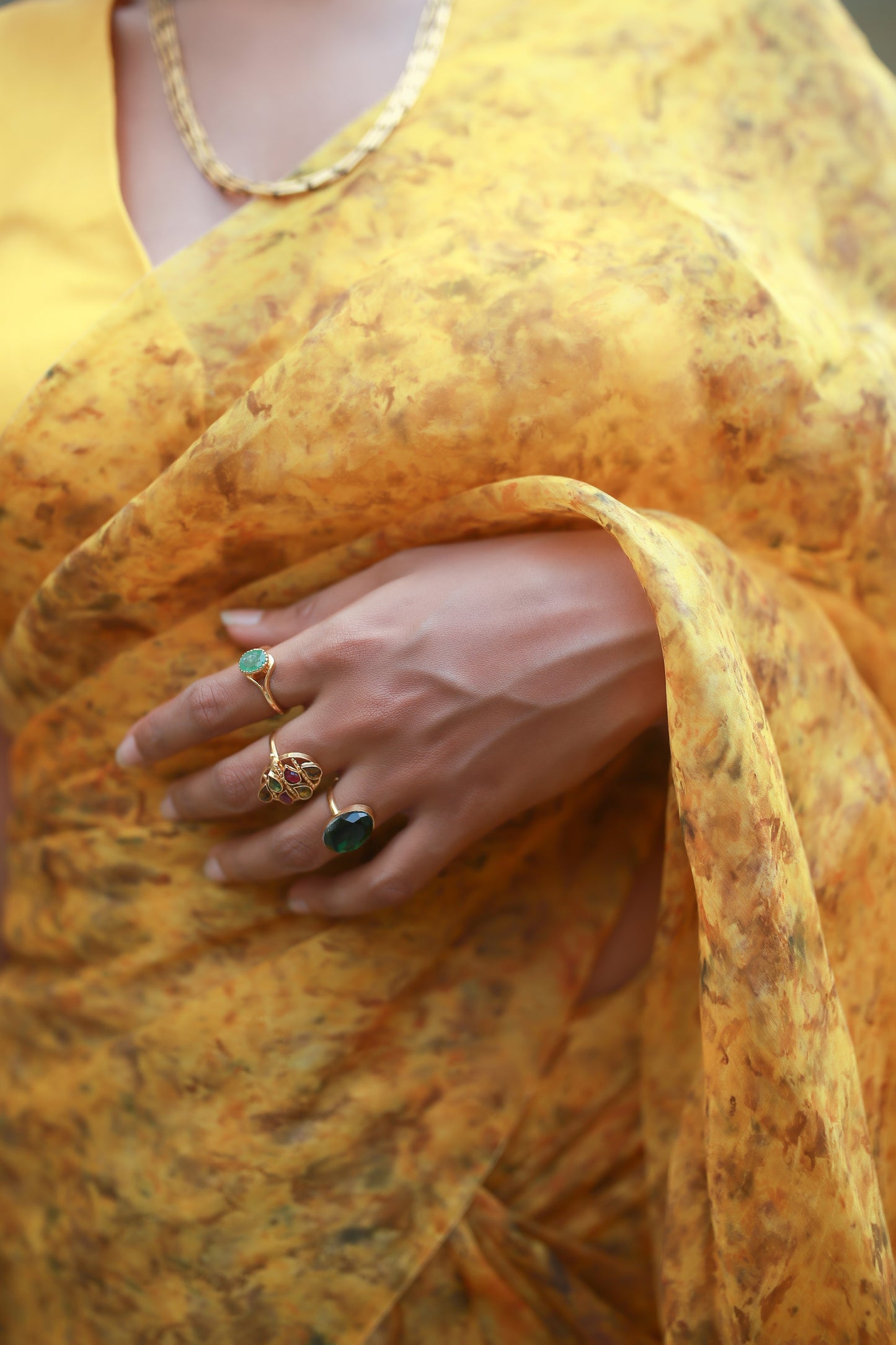 Natural Flower Dyed Sunhera Silk Saree