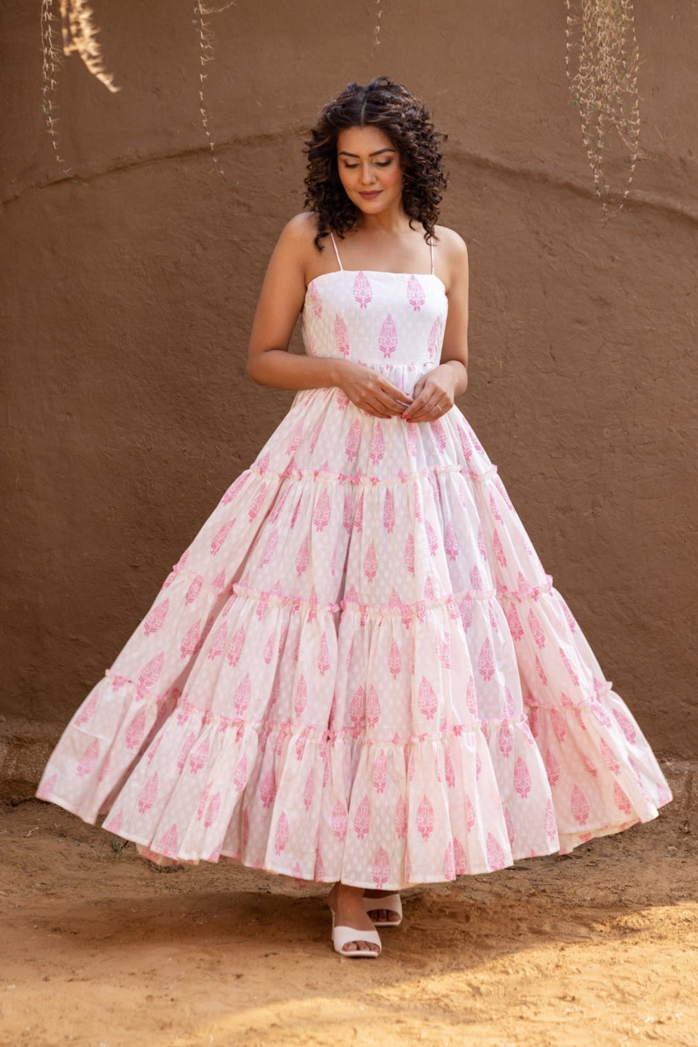 Selena Handblock Flair Dress