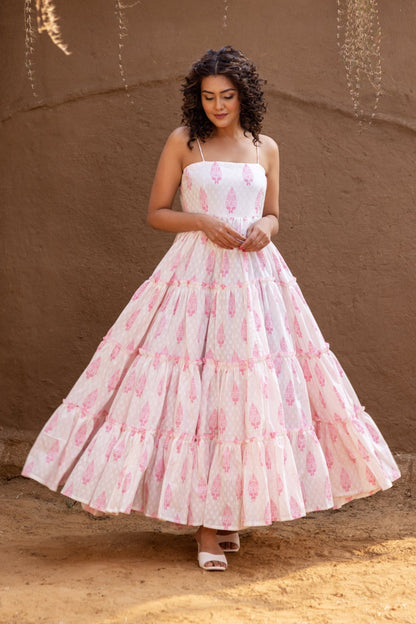 Selena Handblock Flair Dress