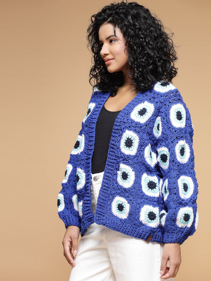 Evil Eye Patch Cardigan