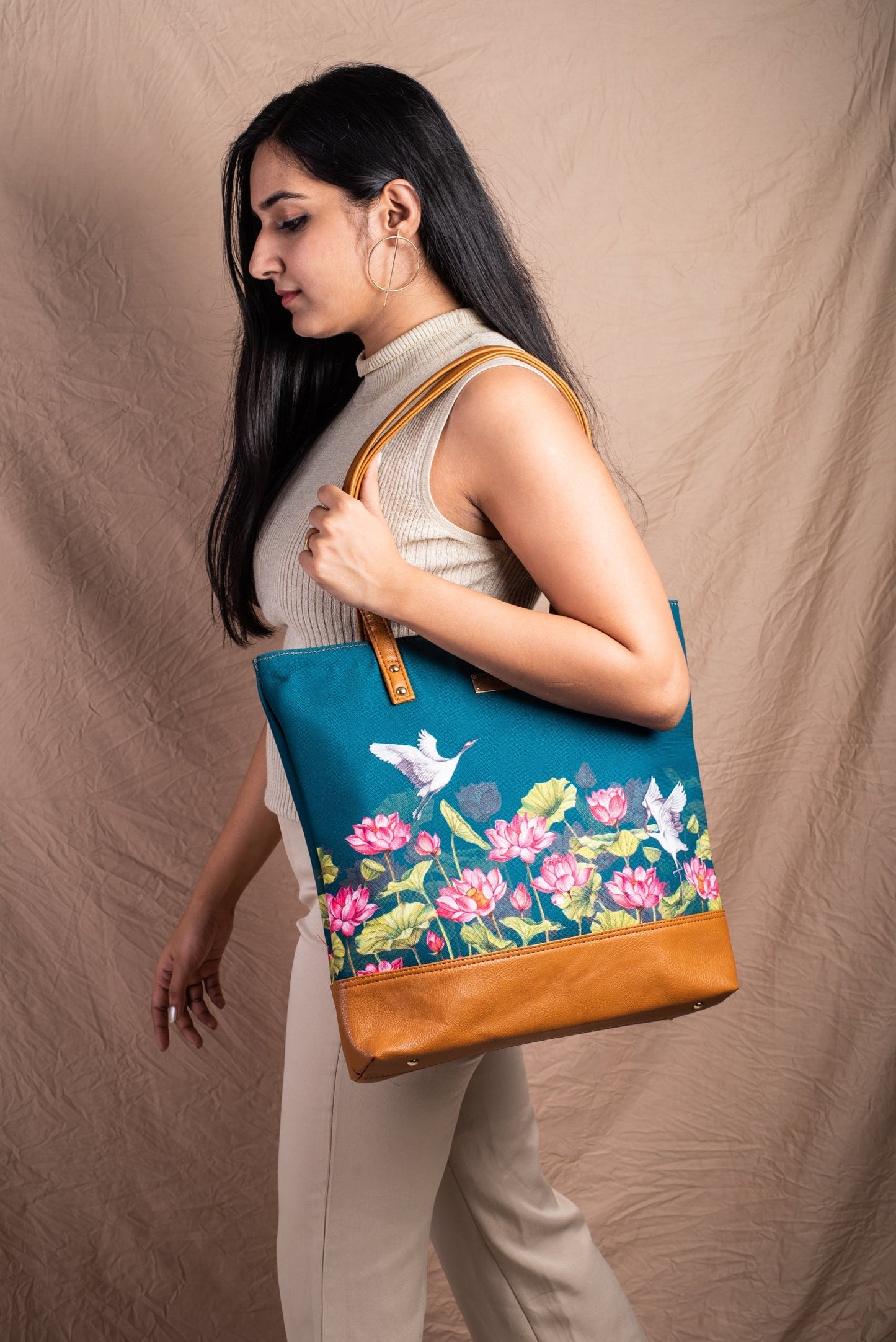 Flower & Bird Tote Bag