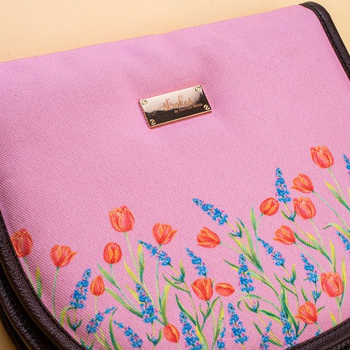 Tulips and Lavender Flap Sling Bag