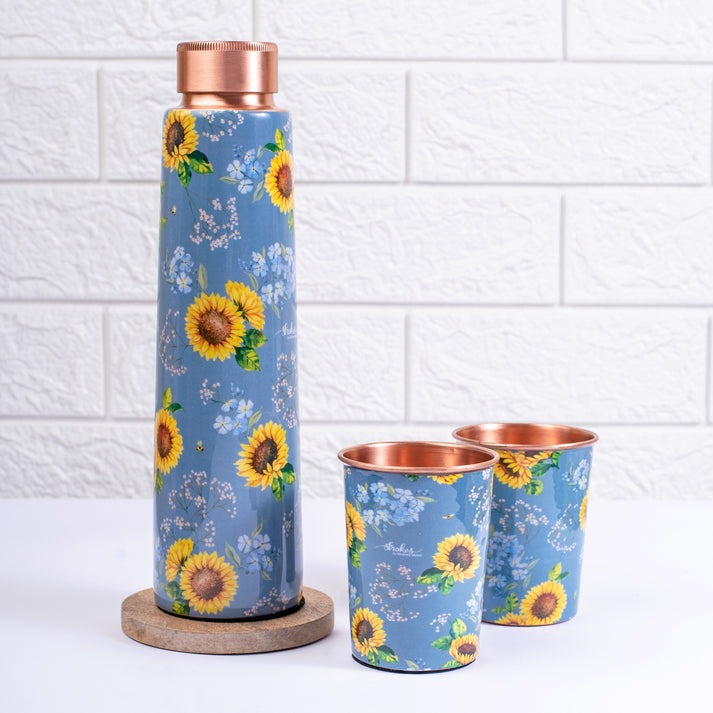 Copper Bottle and Tumblers - Gift Set 4