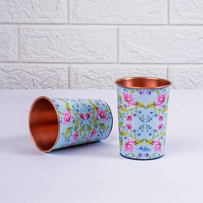 Summer Florescence Copper Tumblers (Set of 2)