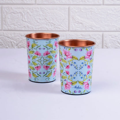 Summer Florescence Copper Tumblers (Set of 2)