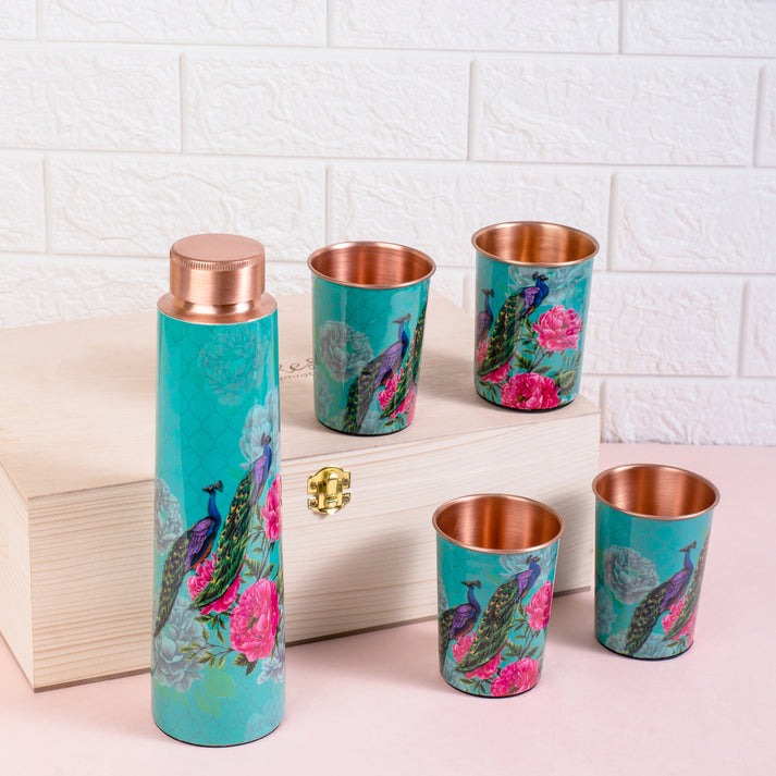 Copper Bottle and Tumblers - Gift Set 2