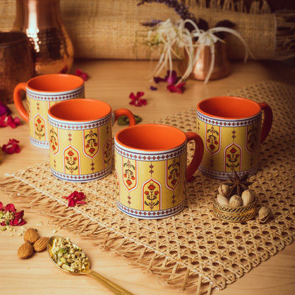 Marigold Melody Ceramic Tea cups - Set of 4