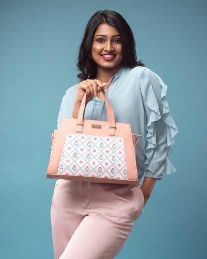 Coral Blossom Handbag