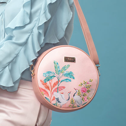 Peachy Crane Paradise Orbit Sling bag