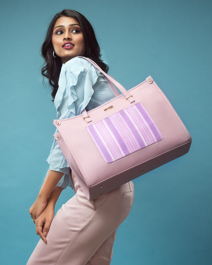 Lilac Leaves Box Tote bag