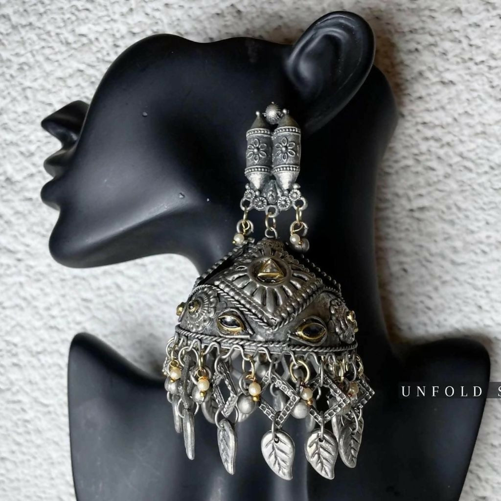 Mansha Silver Oxide Jhumka