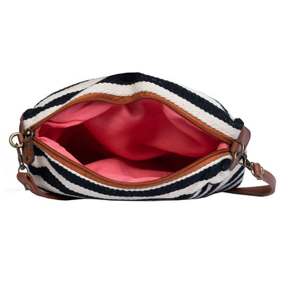 Monochrome Stripes Pouch Cum Sling Bag