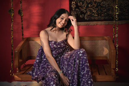 Basanti Purple Thread Work Palazzo Set