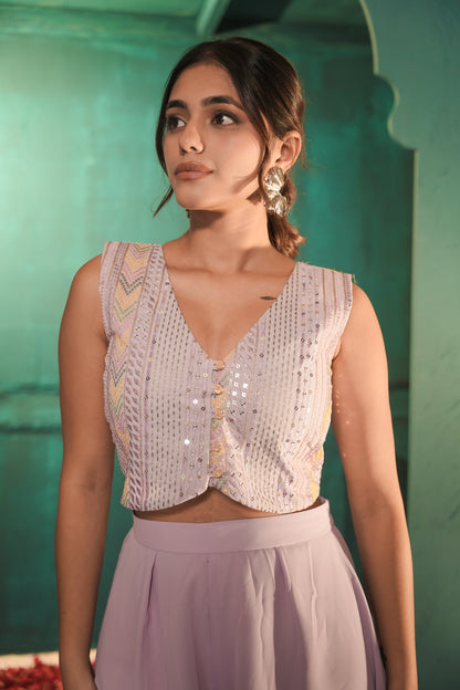 Shanaya Lavender Koti & Palazzo Set