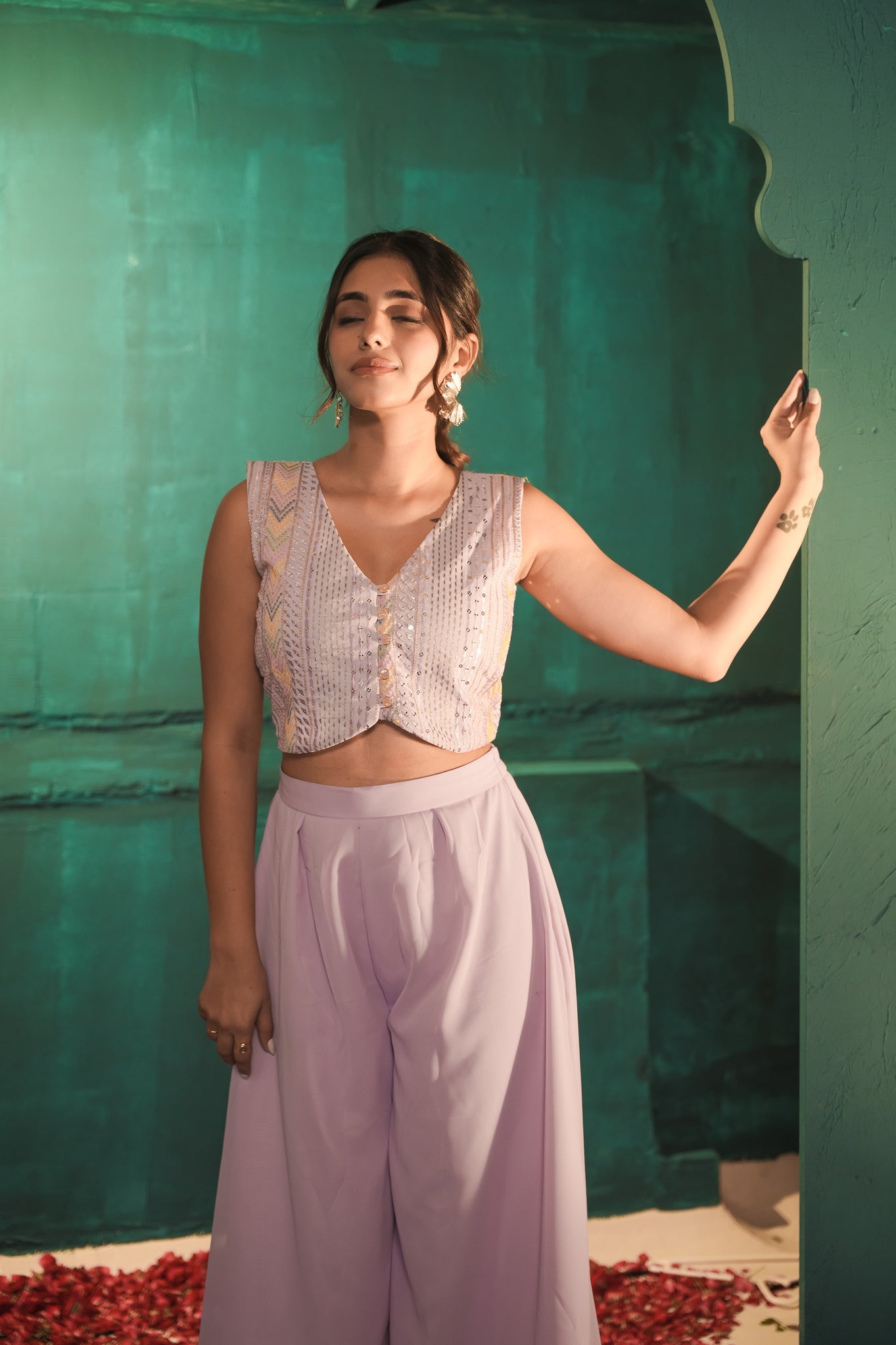 Shanaya Lavender Koti & Palazzo Set