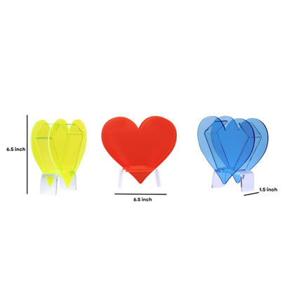 Heart Acrylic Vase - Set of 3