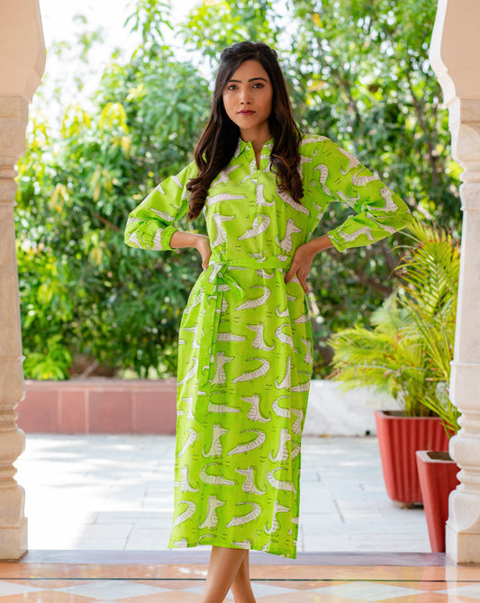 Agar Magar Soft Cotton Belt Dress