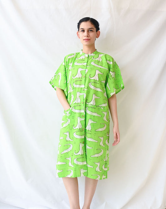 Agar Magar Hand Block Printed Cotton Kaftan Shirt