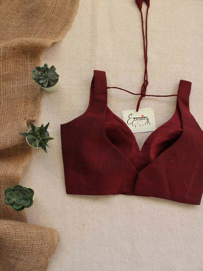 Maroon Madhubala Sleeveless Blouse