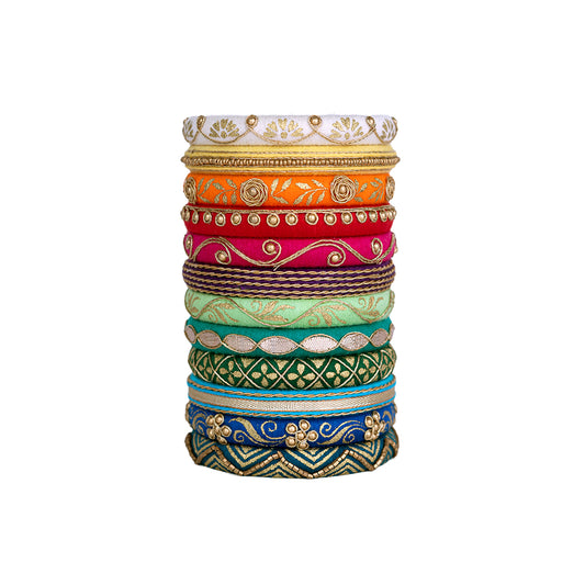 Anika Multicolor Mirror Work Bangle Set