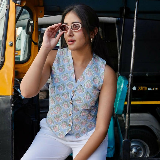 Powder Blue Vest Top