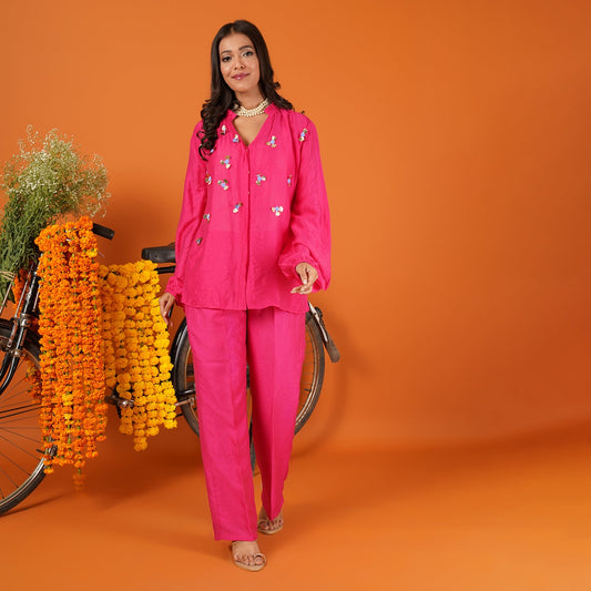 Wild berry Embellished Pop Coord