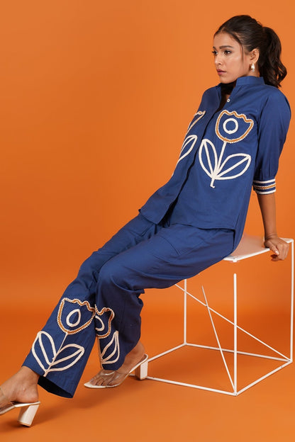 Blue Tulip Dori Embroidered Coord Set