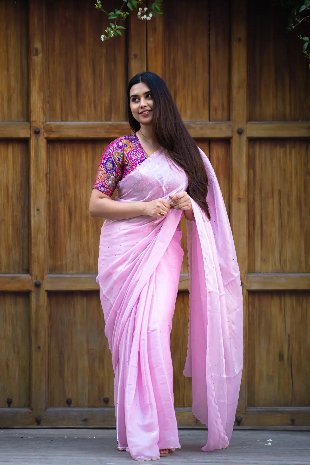 Scallop Border Organza Saree