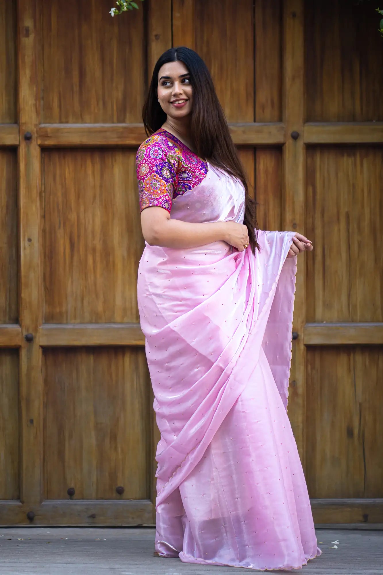 Scallop Border Organza Saree