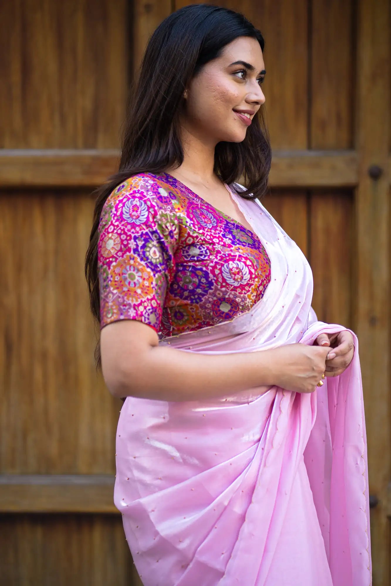 Scallop Border Organza Saree