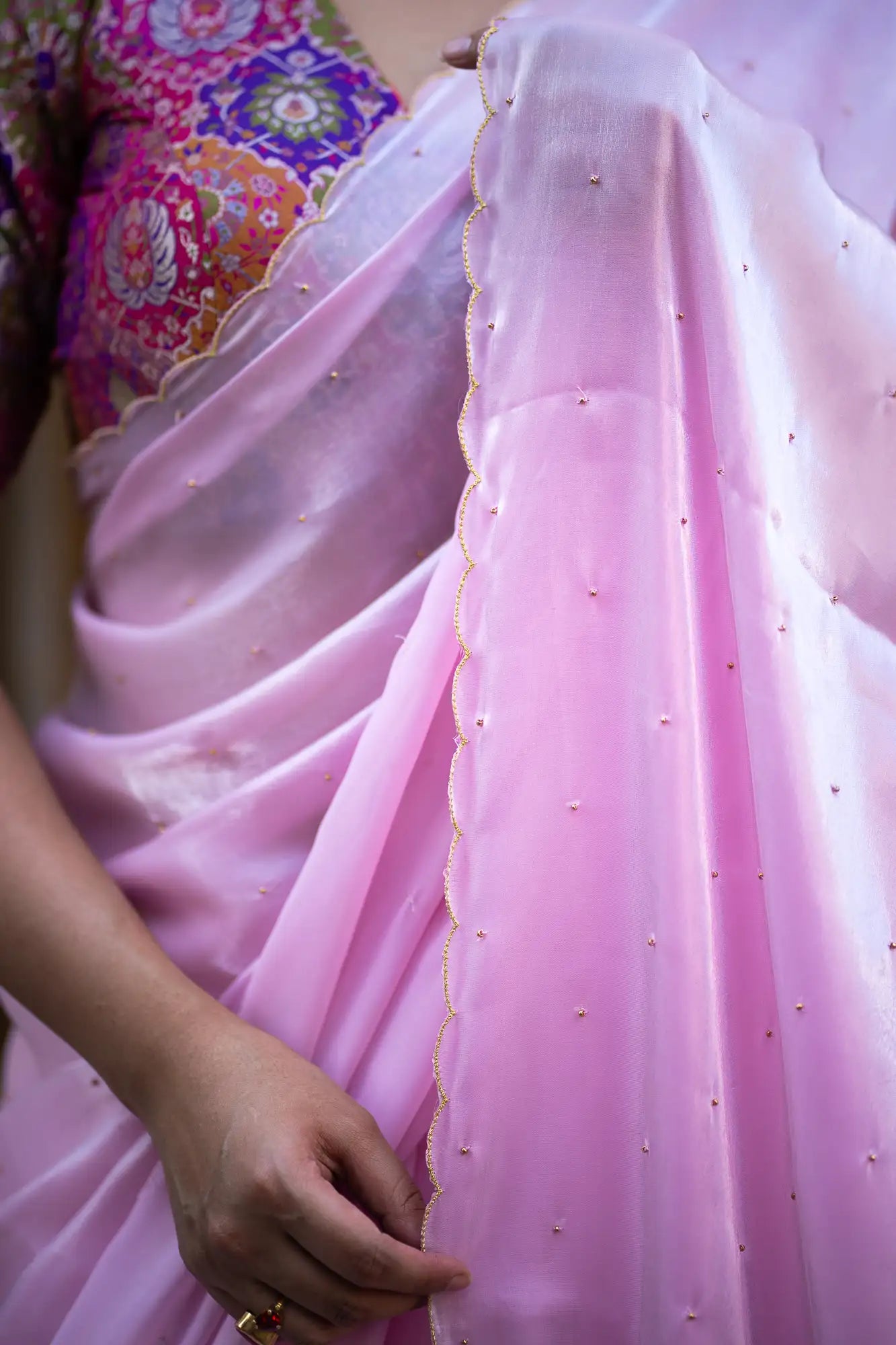 Scallop Border Organza Saree