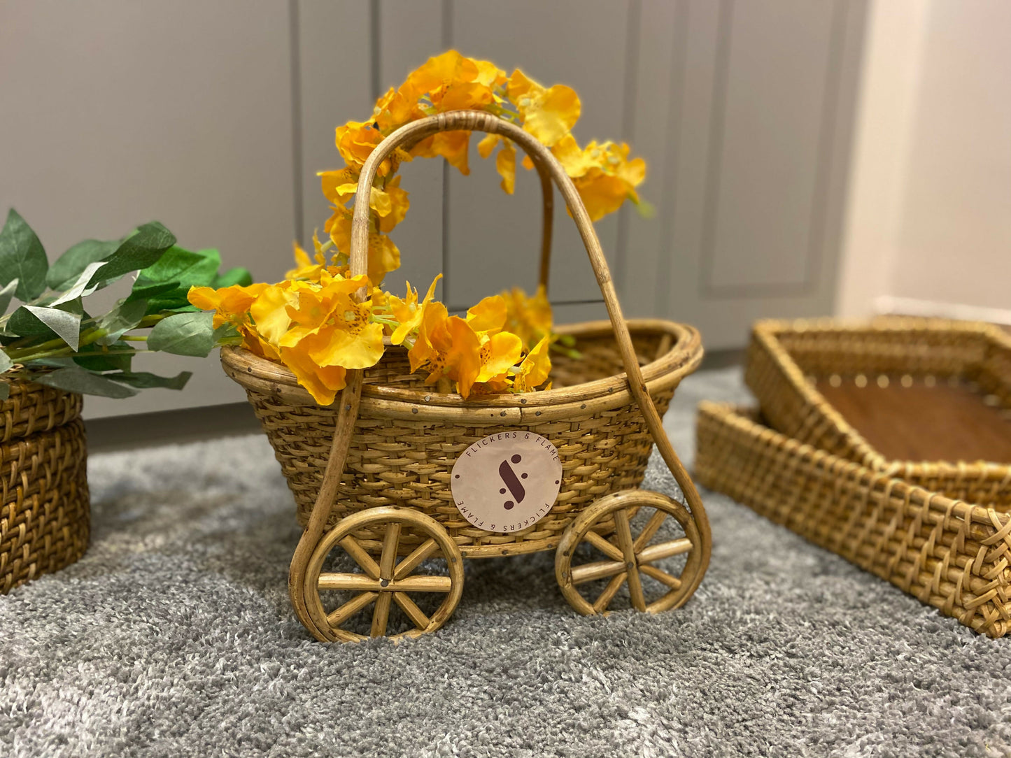 Cane Basket On Wheels