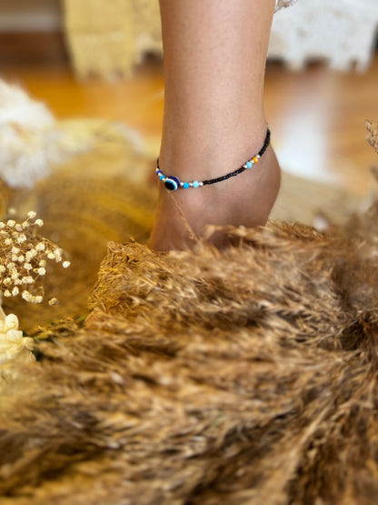 Nazar Battu Anklet With Beads