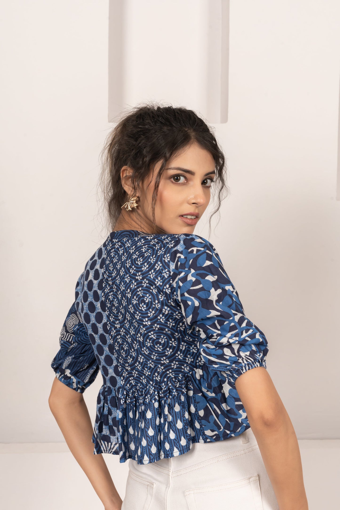 Patchwork Chic Cotton Cambric Knot Top