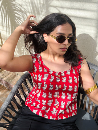 Angaar Printed Cotton Crop Shirt