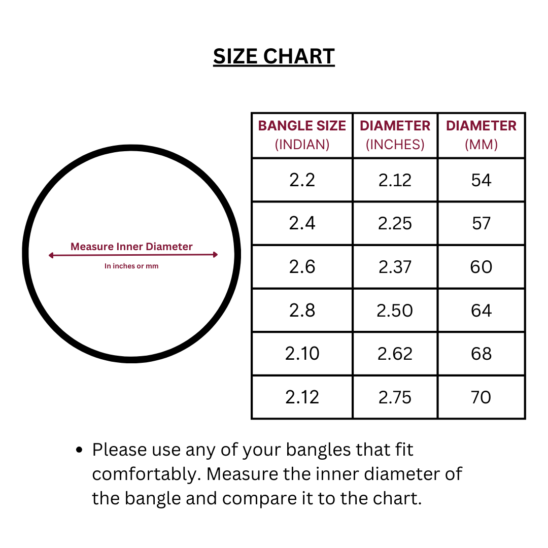 Women bangle bracelet sizes for women – How to measure women's bangle size  | Bangles, Glass Bangles and Wooden Bangles Jewelry Online