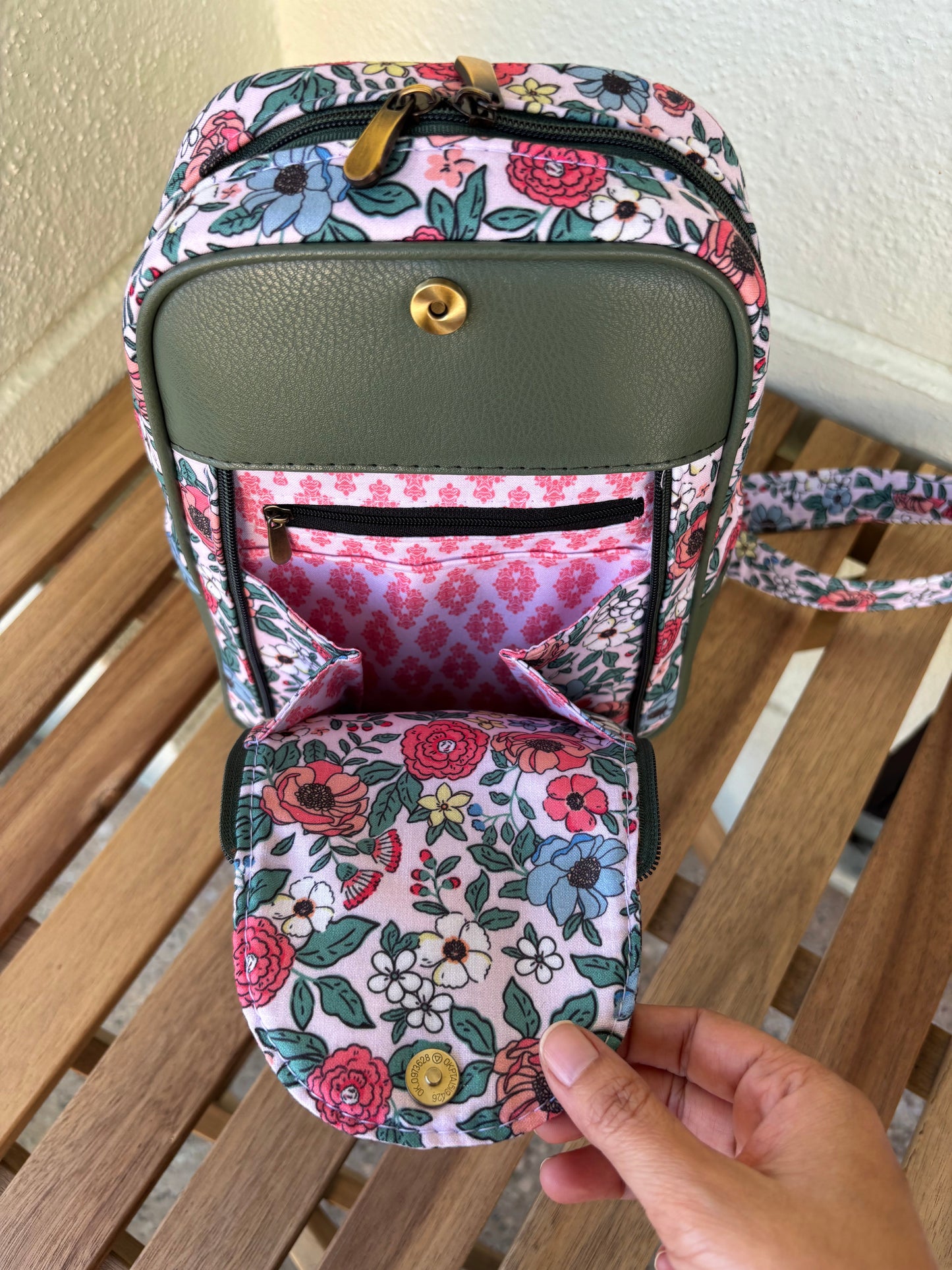 Floral Charm Chest & Back Handcrafted Backpack