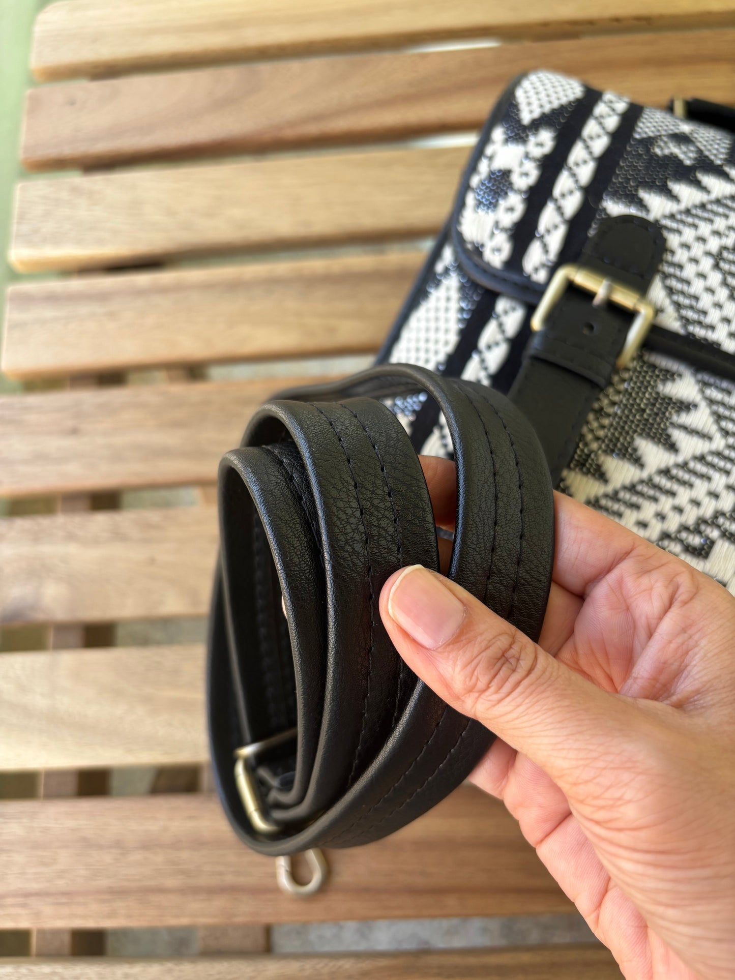 Monochrome Mesa Handcrafted Saddle Bag