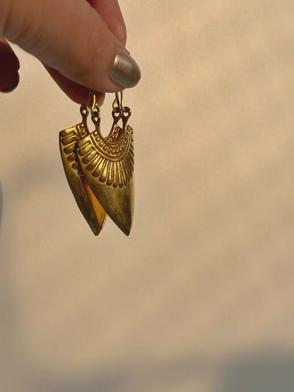 Nefertiti Brass Earrings