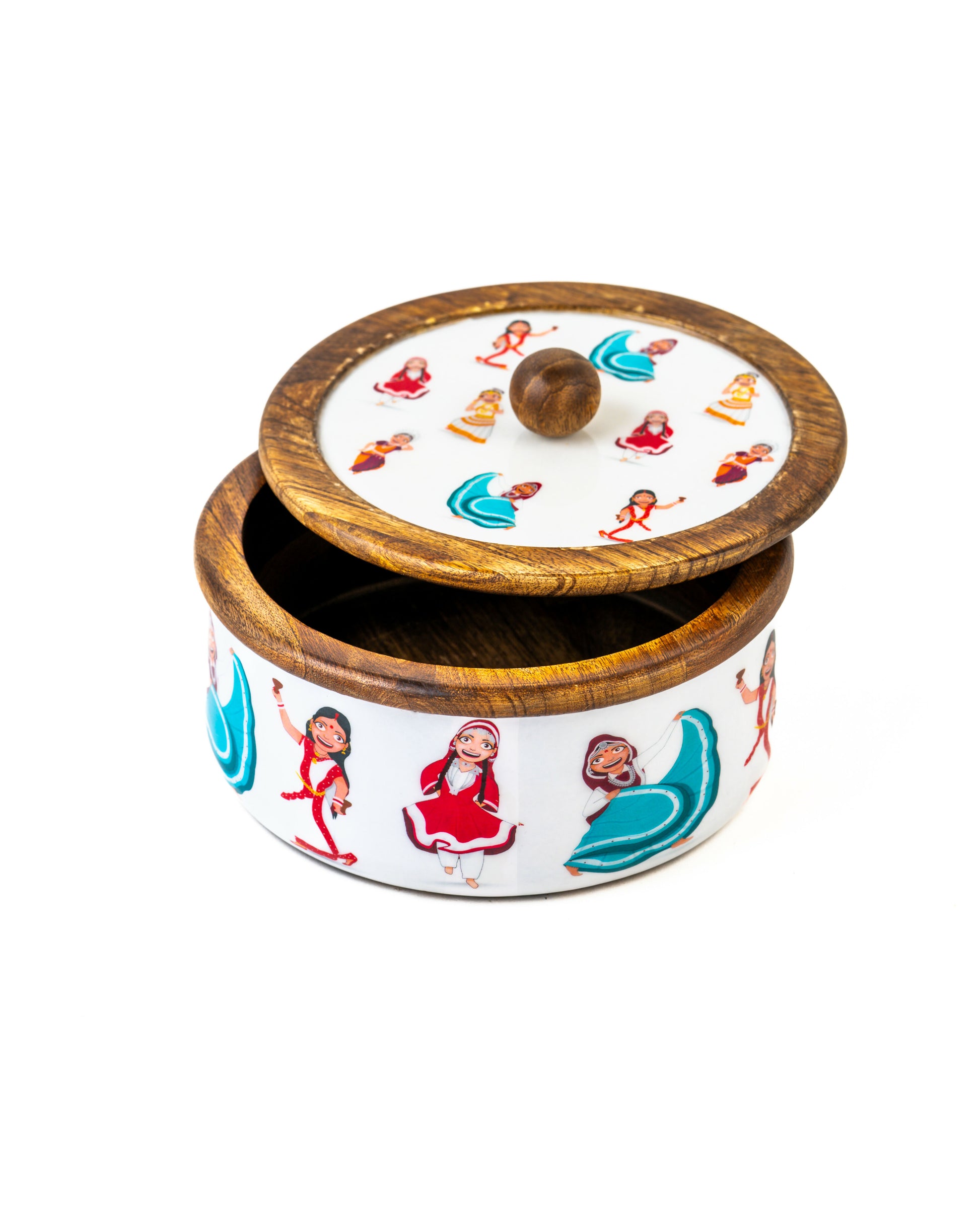 Indian Dance Mango Wood Handcrafted Roti Box – Local Nation