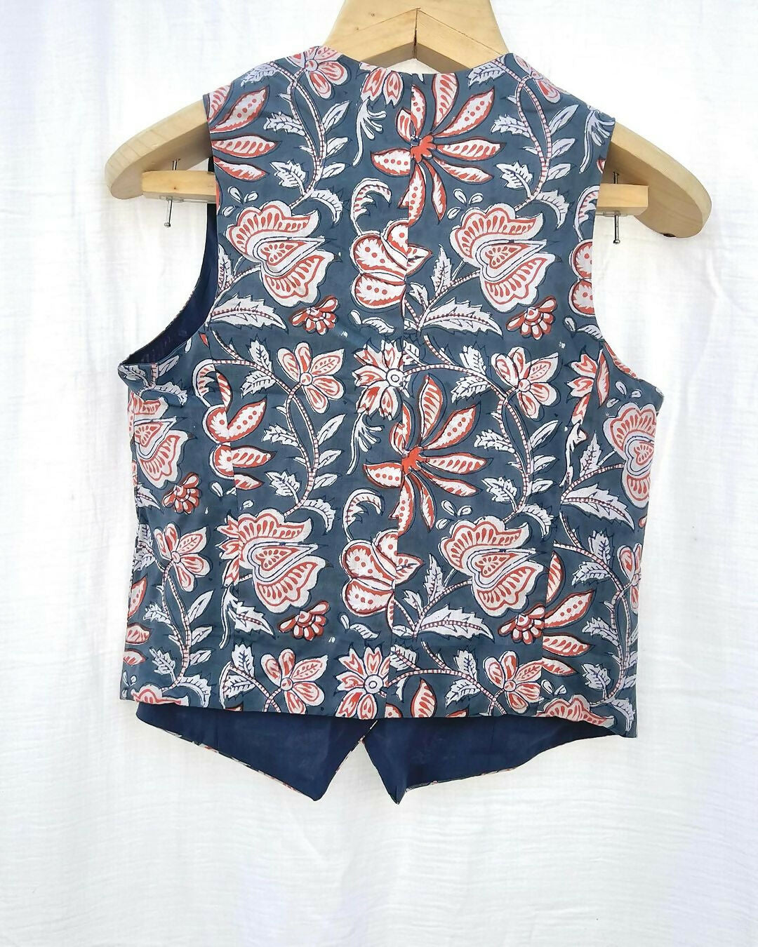 Blue Floral Vest Top