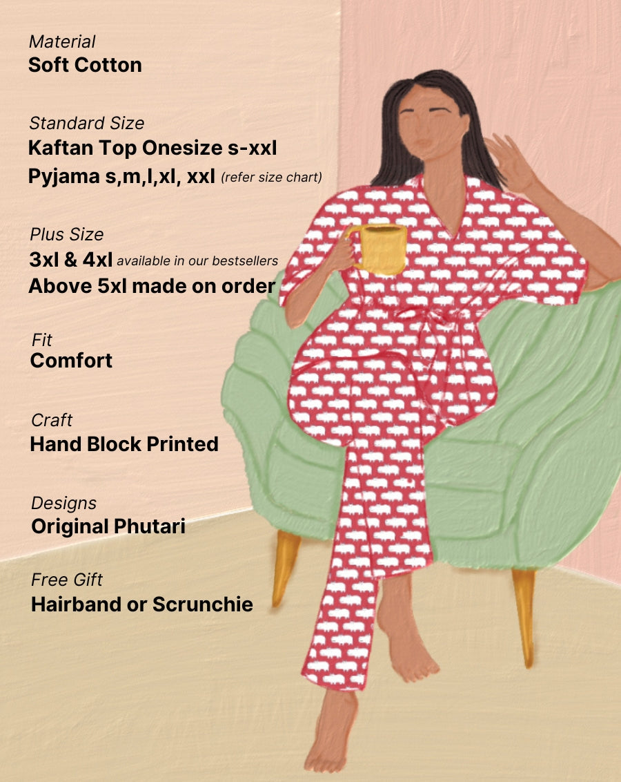 Beet-the-Root Narangi Chill Jams Cotton Co-ord Set