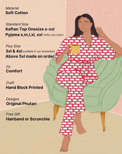 Beet-the-Root Narangi Chill Jams Cotton Co-ord Set