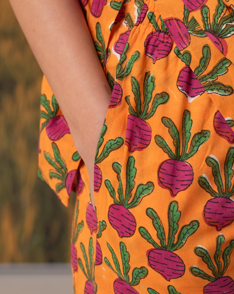 Beet-the-Root Narangi Chill Jams Cotton Co-ord Set