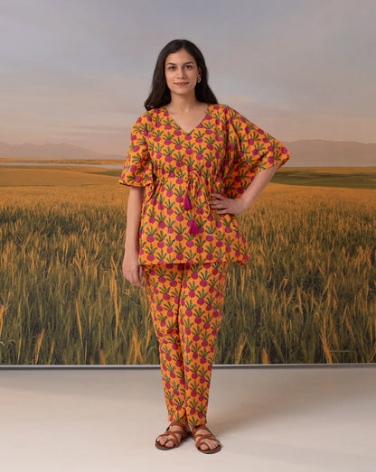 Beet-the-Root Narangi Chill Jams Cotton Co-ord Set