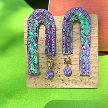 Judy Purple Beaded Earrings