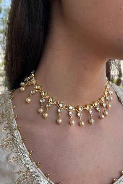 Polki Pearl Choker Set